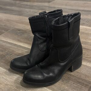 Black Leather Ankle Boots